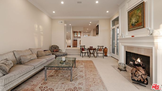 Dining room, Fireplace, Interior, Living room, Recessed Lighting