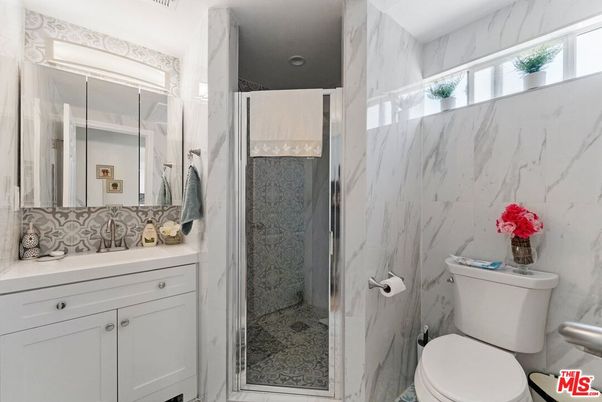 Bathroom, Glass Shower, Interior, Marble Walls