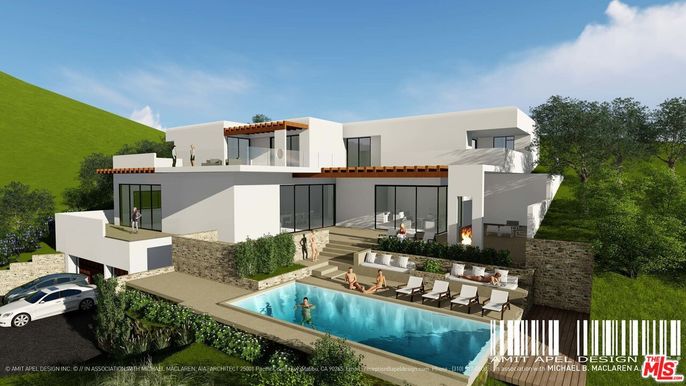 Exterior, Facade, Pool, Modern