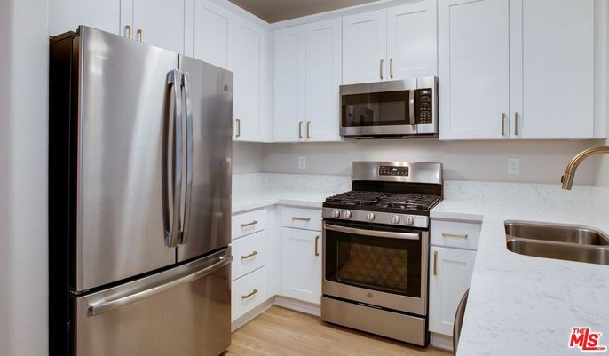 Interior, Kitchen, Stainless Steel Appliances, Wood Texture Flooring
