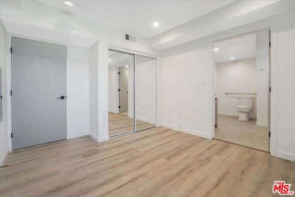 Bathroom, Empty room, Interior, Recessed Lighting, Wood Texture Flooring