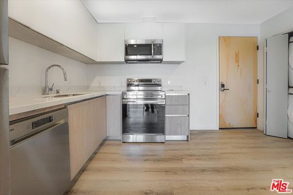 Interior, Kitchen, Stainless Steel Appliances, Wood Texture Flooring