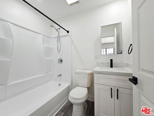 Bathroom, Interior, Recessed Lighting, Wood Texture Flooring