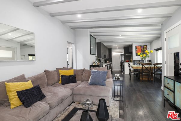 Dining room, Interior, Kitchen, Living room, Recessed Lighting, Wood Texture Flooring