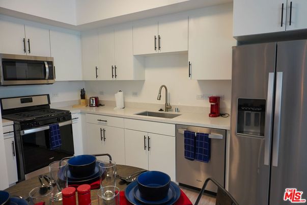 Interior, Kitchen, Stainless Steel Appliances, Wood Texture Flooring