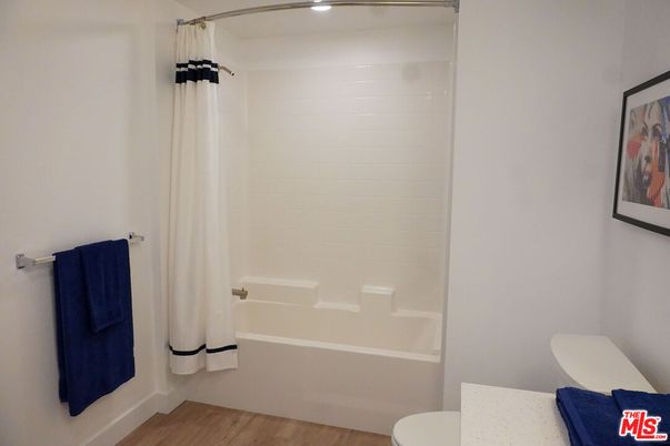Bathroom, Interior, Recessed Lighting, Wood Texture Flooring