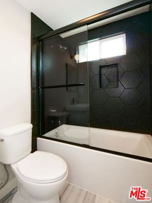 Bathroom, Glass Shower, Interior, Wood Texture Flooring