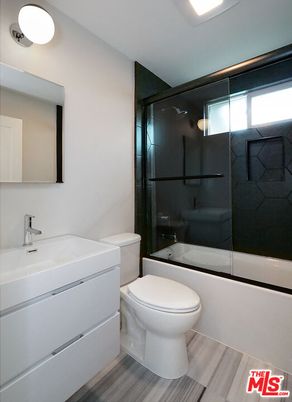 Bathroom, Glass Shower, Interior, Wood Texture Flooring