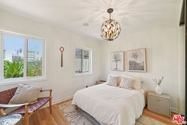 Bedroom, Chandelier, Interior, Pendant Lights, Wood Texture Flooring