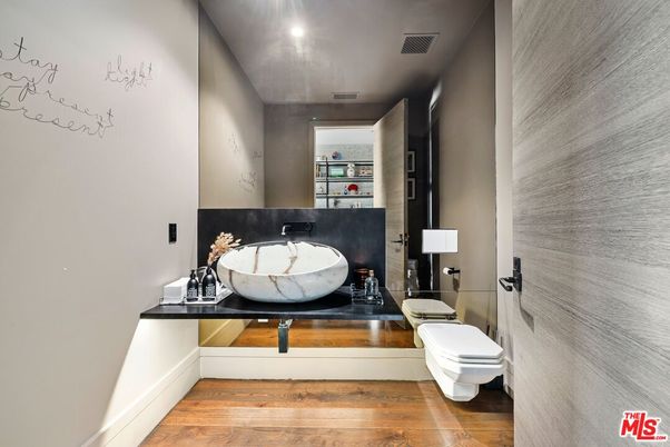 Bathroom, Interior, Recessed Lighting, Wood Texture Flooring