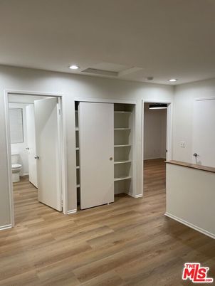 Bathroom, Empty room, Interior, Recessed Lighting, Wood Texture Flooring
