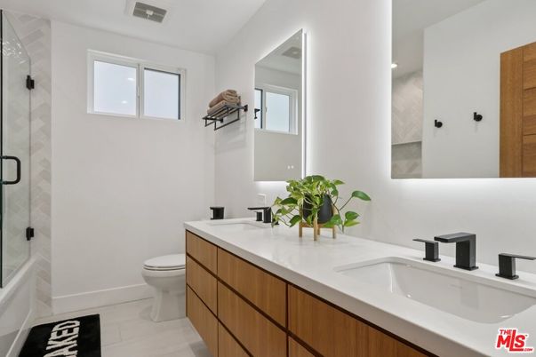 Bathroom, Dual Sink Vanities, Glass Shower, Interior, Marble