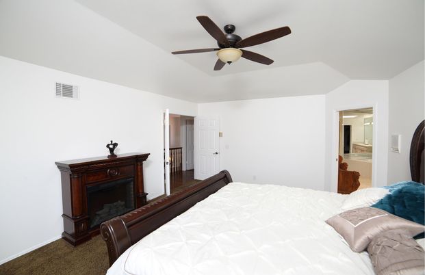 Bedroom, Fireplace, Interior