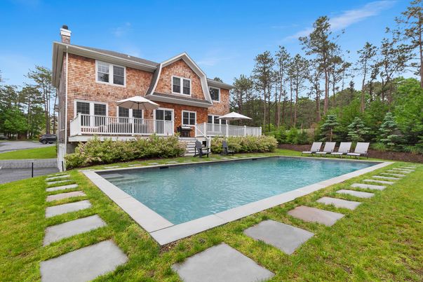 Exterior, Facade, Brick Facade, Pool, Queen Anne Victorian