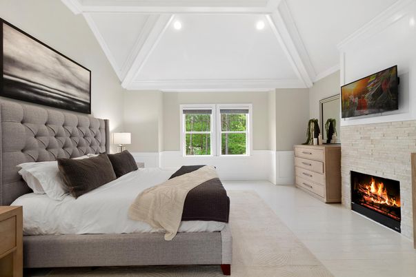 Bedroom, Fireplace, Interior, Recessed Lighting