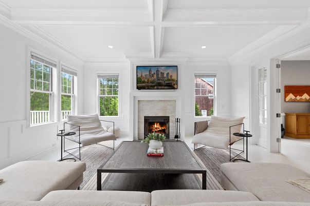 Fireplace, Interior, Living room, Recessed Lighting