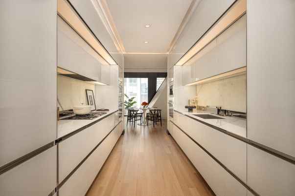 Dining room, Interior, Kitchen, Recessed Lighting, Wood Texture Flooring