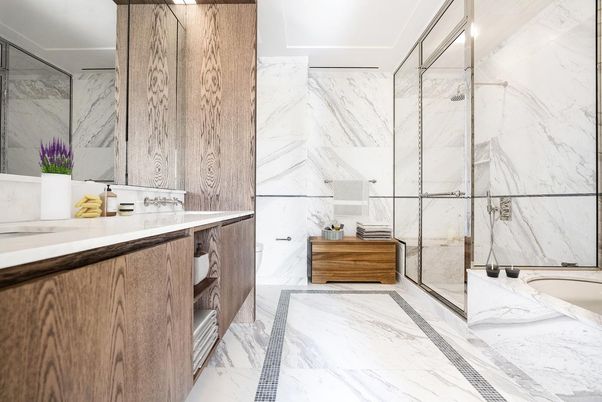 Bathroom, Glass Shower, Interior, Marble, Marble Walls