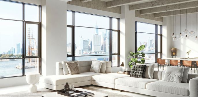 Interior, Living room, Pendant Lights, Wooden Beams