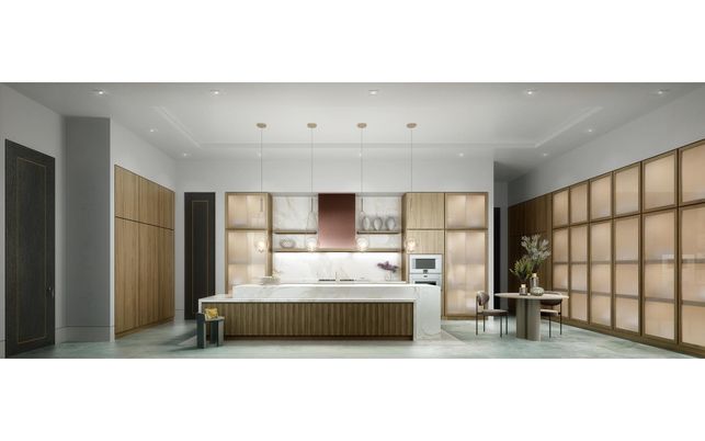 Interior, Kitchen, Pendant Lights, Recessed Lighting, Stainless Steel Appliances
