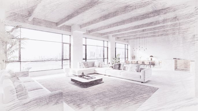 Interior, Living room, Pendant Lights, Wooden Beams