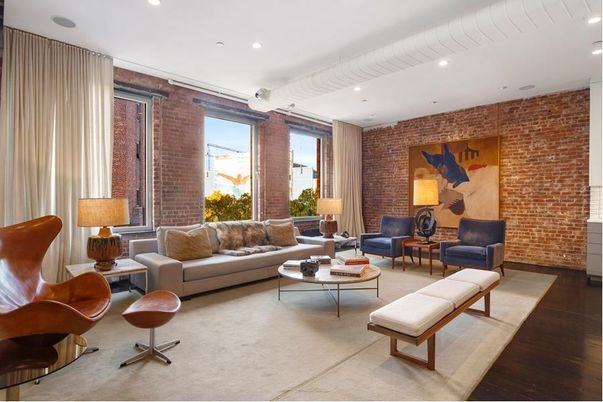Interior, Living room, Recessed Lighting, Stone Walls, Wood Texture Flooring
