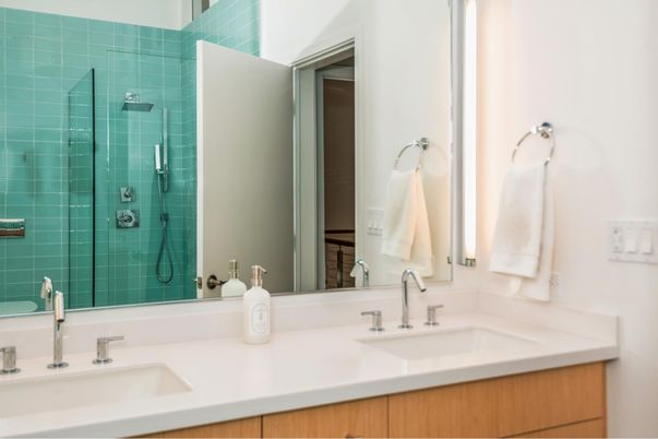 Bathroom, Dual Sink Vanities, Glass Shower, Interior