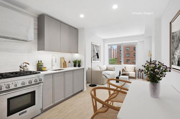 Interior, Kitchen, Living room, Recessed Lighting, Stainless Steel Appliances, Wood Texture Flooring