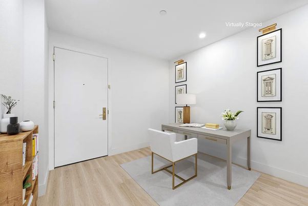 Home Office, Interior, Recessed Lighting, Wood Texture Flooring