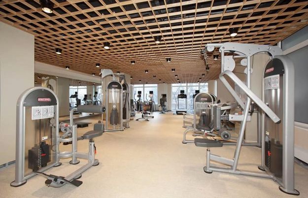 Fitness Equipment, Gym, Interior, Recessed Lighting