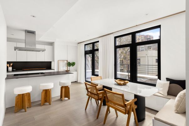 Dining room, Interior, Kitchen, Recessed Lighting, Wood Texture Flooring