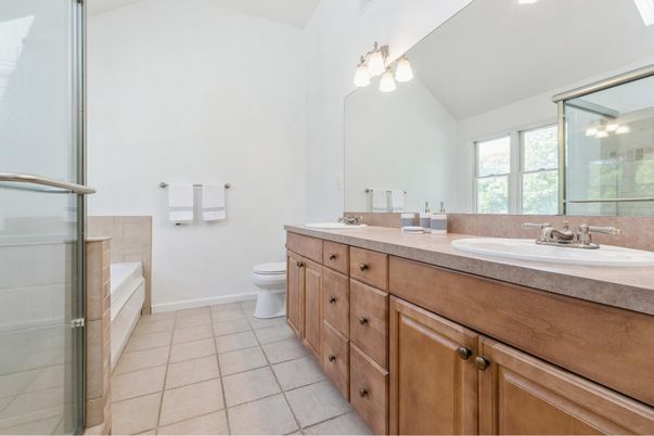 Bathroom, Dual Sink Vanities, Glass Shower, Interior