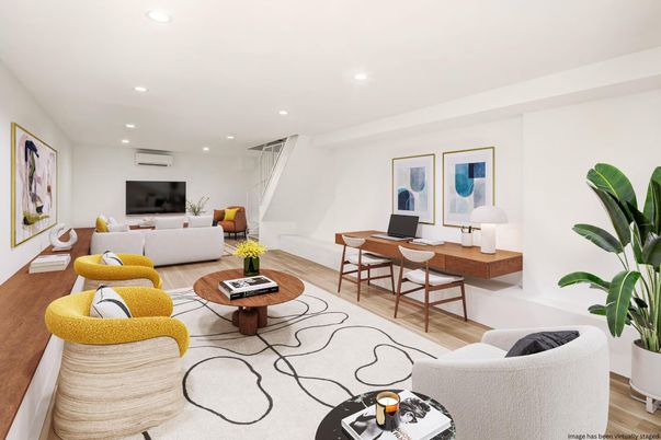 Home Office, Interior, Living room, Recessed Lighting, Wood Texture Flooring