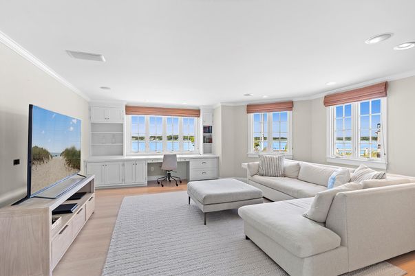 Home Office, Interior, Living room, Recessed Lighting, Wood Texture Flooring