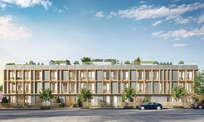 Exterior, Facade, Condo Building