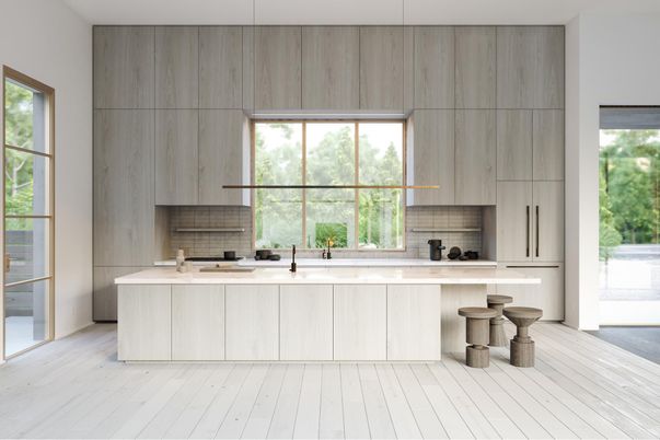 Interior, Kitchen, Wood Texture Flooring