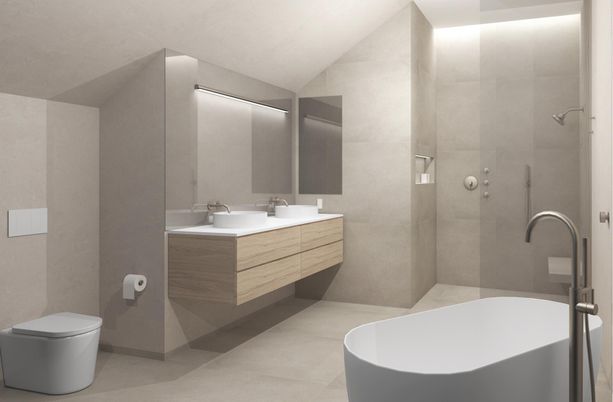 Bathroom, Dual Sink Vanities, Free Standing Baths, Interior