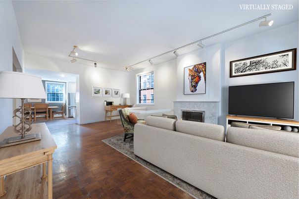 Dining room, Fireplace, Interior, Living room, Wood Texture Flooring