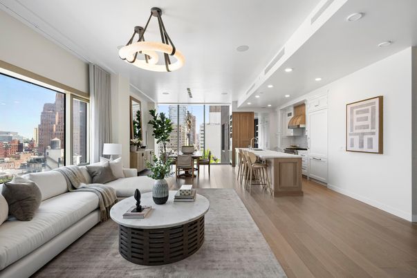 Dining room, Interior, Kitchen, Living room, Pendant Lights, Recessed Lighting, Wood Texture Flooring