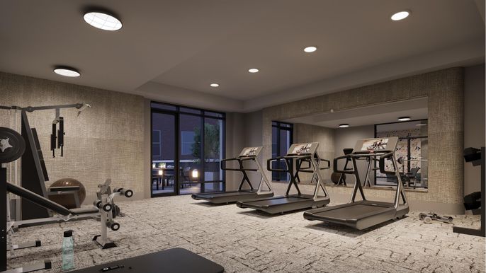 Fitness Equipment, Interior, Recessed Lighting