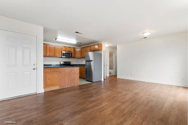 Interior, Kitchen, Stainless Steel Appliances, Wood Texture Flooring