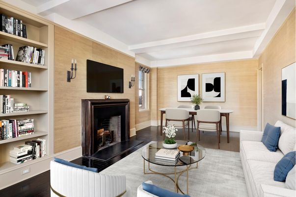 Dining room, Fireplace, Interior, Living room, Wood Texture Flooring