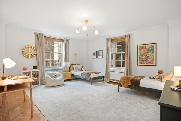 Bedroom, Home Office, Interior, Pendant Lights, Wood Texture Flooring