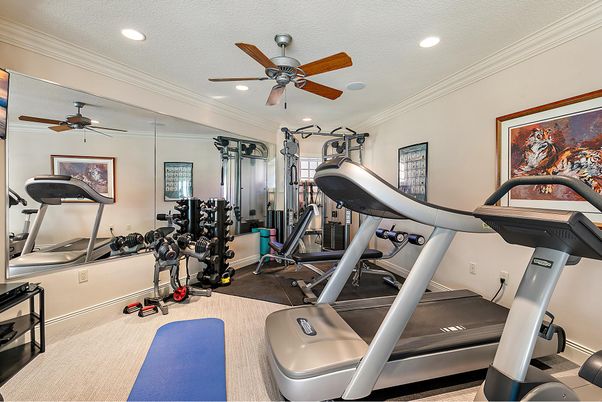 Fitness Equipment, Gym, Interior, Recessed Lighting