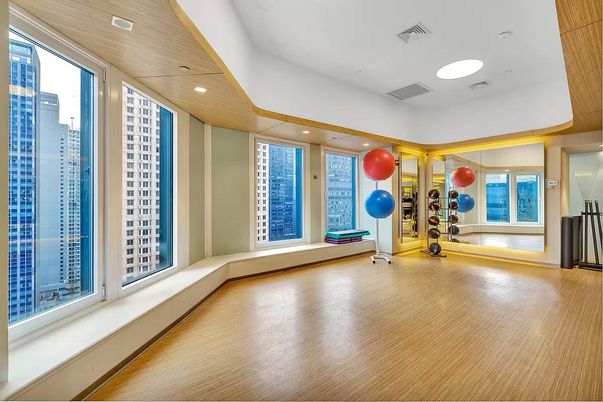 Fitness Equipment, Interior, Recessed Lighting, Wood Texture Flooring