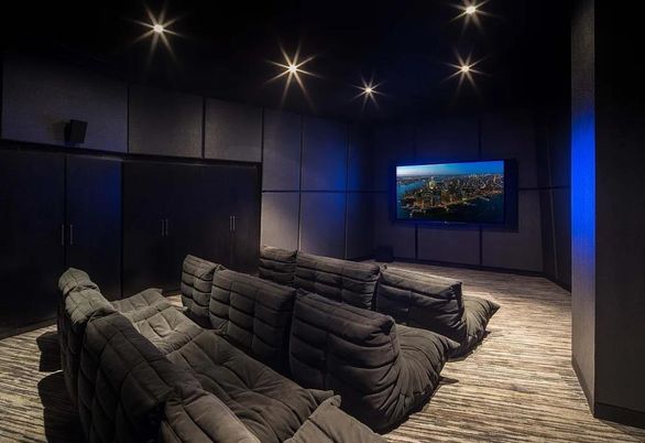 Home Theatre Room, Interior, Projection Screen, Recessed Lighting, Theatre Room