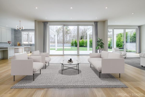 Interior, Kitchen, Living room, Pendant Lights, Recessed Lighting, Wood Texture Flooring