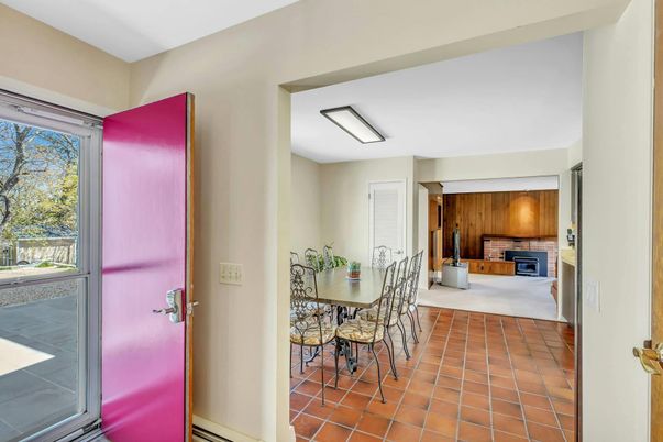 Dining room, Fireplace, Interior, Kitchen