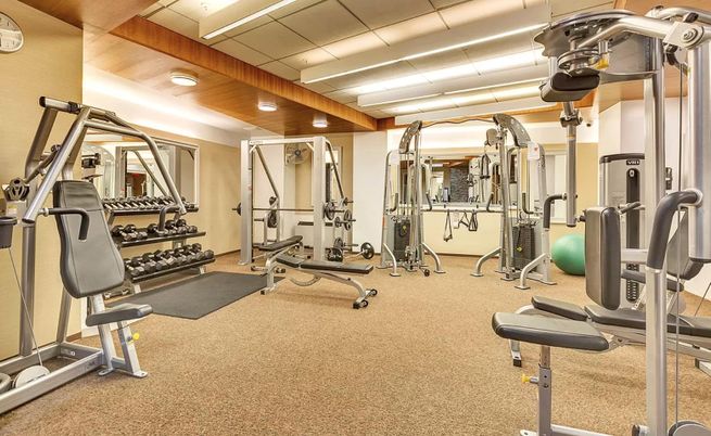 Fitness Equipment, Gym, Interior, Recessed Lighting