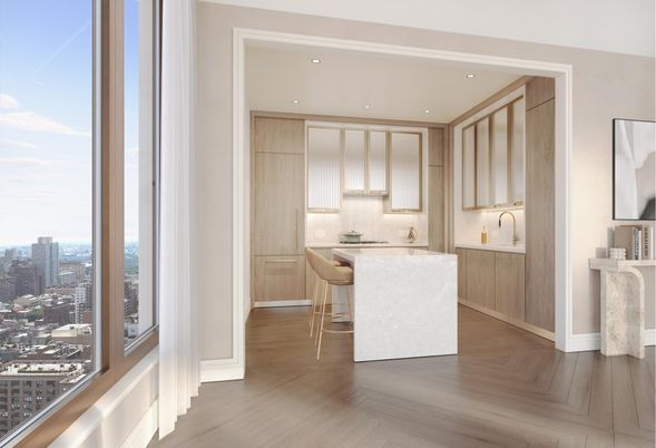 Interior, Kitchen, Recessed Lighting, Wood Texture Flooring